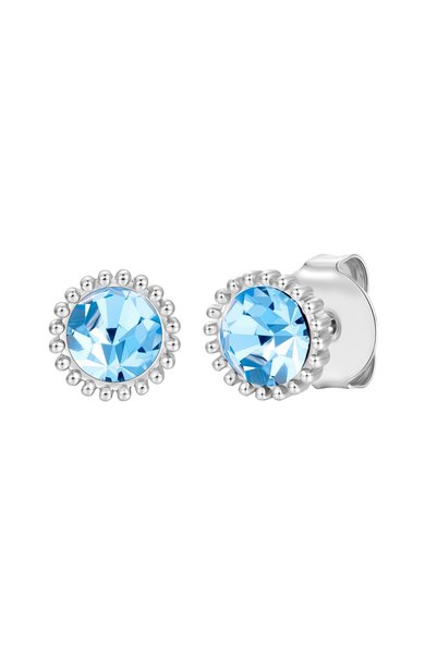 Lulu & Jane Modeschmuckohrstecker Ohrstecker Glaskristall blau