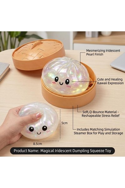 Generic Giant Glitter Dumpling, Giant Dumpling Squishy, Mega Rainbow Dumplings, Cute Anxiety Relief Fidget Dumpling, Soft Squeeze Decompression Dough for Adults/Transparent white