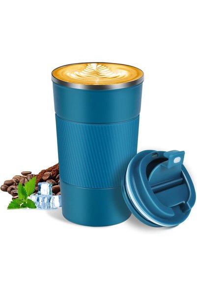 OtherMax Cană Termică de Călătorie Etanșă din Oțel Inoxidabil Albastră 500ml