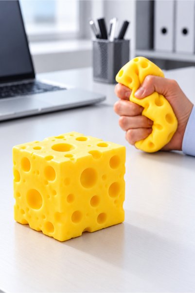 Generic Brand لعبة سكويشي على شكل جبنة لتخفيف التوتر 7 سم، لعبة ضغط بطيئة الا...