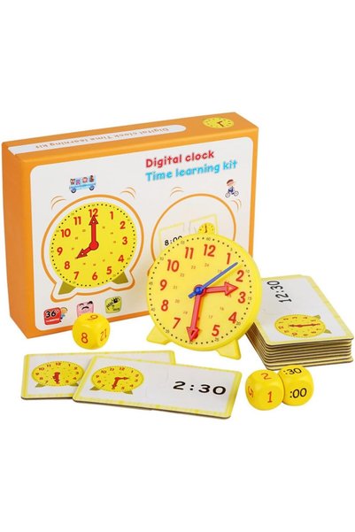 Arabest Montessori Kids Learning Clock Toy,Time Teaching Set with Flash Cards...
