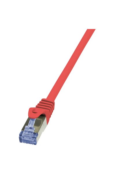 LogiLink Cablu S/FTP Cat6a, LSZH, cupru, 1 m, rosu, AWG26, dublu ecranat CQ3034S