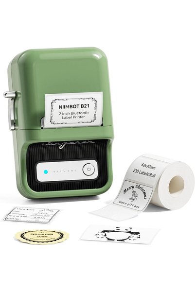 Generic B21 Label Maker Machine with 1 Roll Free Tape Vintage 2 inches Width ...
