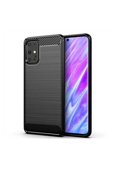 Hurtel Case for Samsung S20 Plus, Flexible Carbon, Black