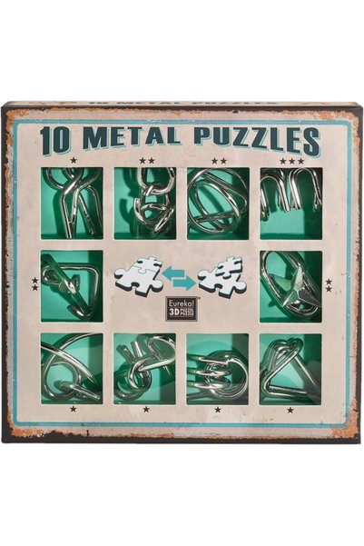 Eureka Set de 10 puzzle-uri metalice, verde - 473357