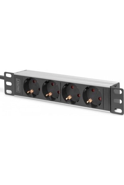 Digitus Πολύπριζο, Digitus, Για ντουλάπια rack 10 ιντσών, 4xΣουκό, 2μ, 16Α, Μ...