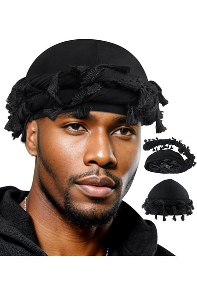 HaveLovely Satin Lined Halo Turban for Men Women, Adjustable Twist Head Wrap ...