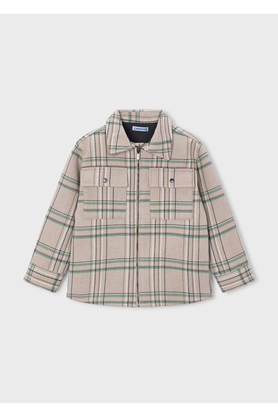 MAYORAL Boy's Plaid Coat Jacket Beige