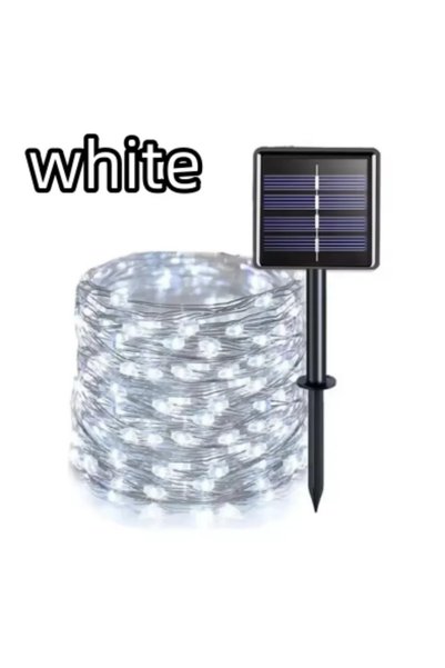 Choice 275.59inch50led7m White Outdoor Solar String Light 300/200/100/50 LED ...