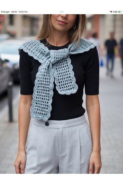 MEGAHAN BOUTIQUE Megahan Hand Knitted Crochet Knotted Shoulder Shawl / Multi-...