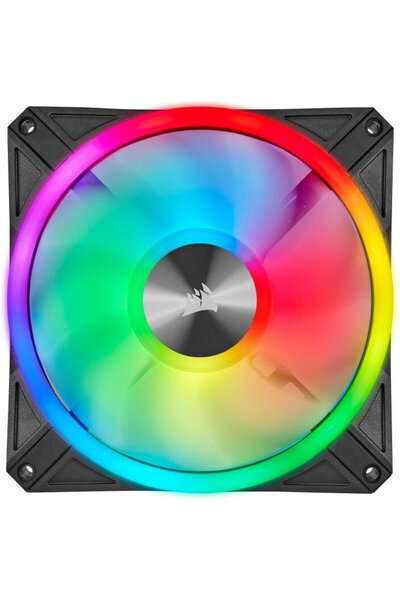Corsair Set de 2 ventilatoare PWM iCUE QL140 RGB de 140mm, Nod de iluminare CORE