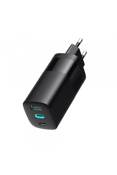 Havit Incarcator Retea UC10, 65W, 3A, 1 x USB-A - 2 x USB-C, Negru