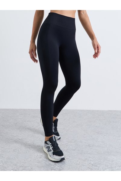 Styli Black Seamless Tonal Contour Effect Leggings