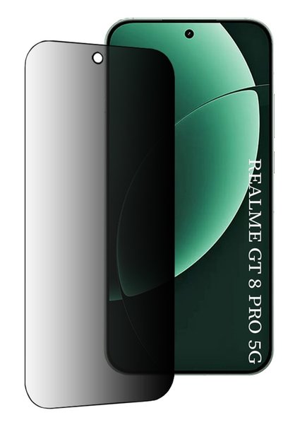 Aiyando Folie sticla pentru Realme GT 8 Pro 111D Privacy Full Glue, negru