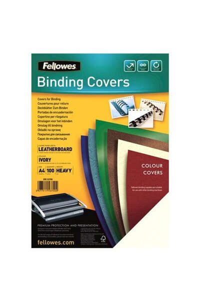 Fellowes Binding cover (leather pattern) DELTA A4 ivory - FSC, 100 pcs