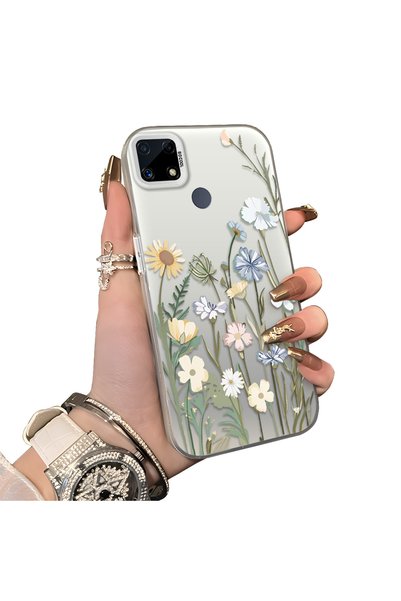 CHICASELUX For Realme C15/C25/C25S Compatible Retro Wild Flowers Pattern Phon...