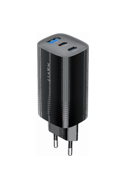 Havit UC20 EU wall charger, 1x USB, 2x USB-C, 65 W, Black