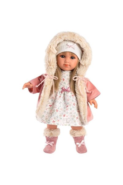Llorens Elena doll 53541, 35 cm, fabric body, vinyl limbs, blue eyes, blonde ...