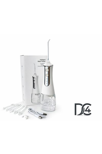 DC4 Irigator bucal electric, IPX6, 3 moduri de curatare, 5 duze incluse, Rein...