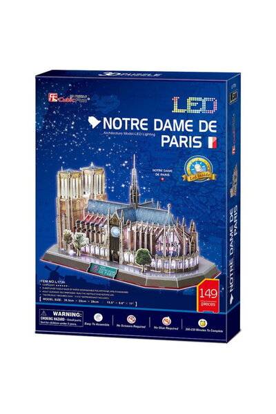 Cubic Fun 3D LED пъзел - Нотр Дам, 149 части