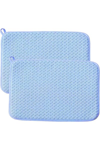 Arabest 2-Pack Microfiber Dish Drying Mats, Absorbent Non-Slip Pad 49x38cm