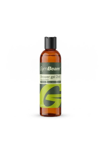 GymBeam Gel de duș 2 în 1 Sare și Salvie 200 ml