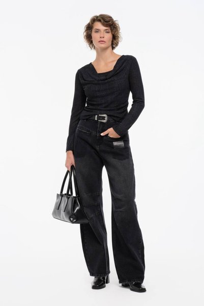 tw3 Kadın Cep Detaylı Balon Fit Tasarım Jeans