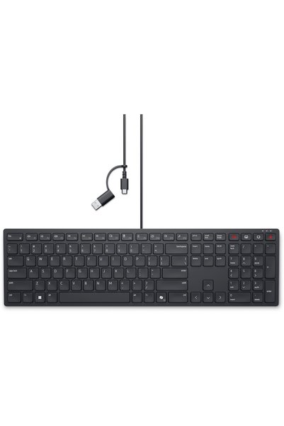 Dell Tastatura WIRED KB525C, cu fir, USB, Negru, Aspect SUA, "580-BBSX"