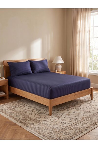Styli 2-Piece Stripe Single Fitted Bedsheet Set with Pillow Cover
