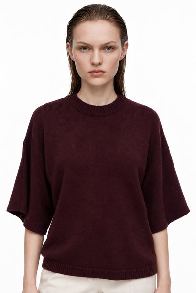HAKKE Women's crew neck batwing sleeve knit sweater