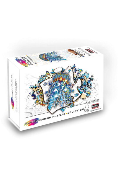 Eureka Multicolored wooden puzzle - Jellyfish, 106 pieces