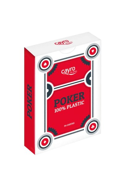 CAYRO Poker Playing Cards, Plastic, Cayro, 89 x 65 mm, Age 7+, Red-Black