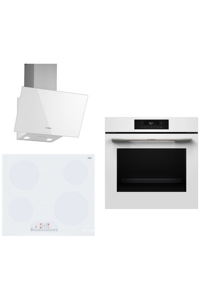 Bosch Elektrikli Ocaklı Beyaz 3 lü Ankastre Set 674 ( HJG852YW0T - PKE612FA2E...