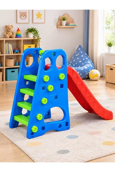 FUNZ مجموعة ألعاب التسلق والانزلاق الداخلية للأطفال مع درجات خضراء - لعبة نشا...