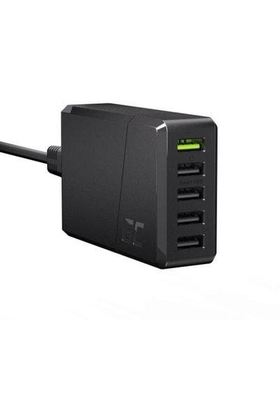 Other Incarcator Green Cell CHARGC05, 5 x USB, Fast Charging 52W, Negru