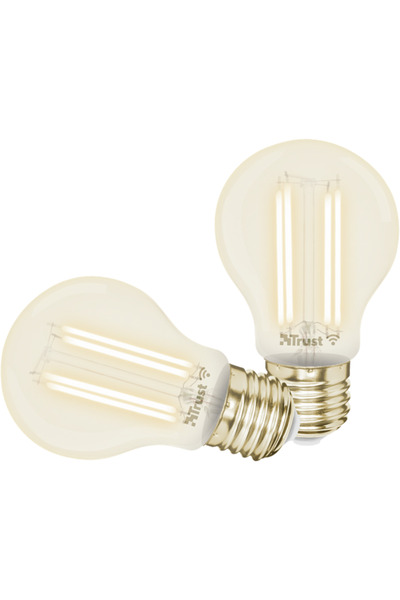 Trust Pachet 2 becuri LED filament WiFi, E27, luminozitate 470 lm, clasa ener...