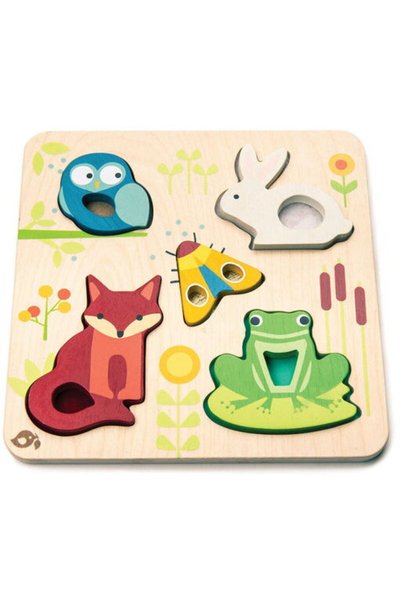 Tender Leaf Puzzle educativ senzorial tactil Animalute din padure, Toys - Tou...