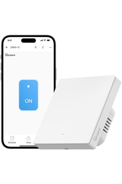 Sonoff Intrerupator inteligent ZBM5-1C-86W, 1 canal, 10A, Zigbee, Alb