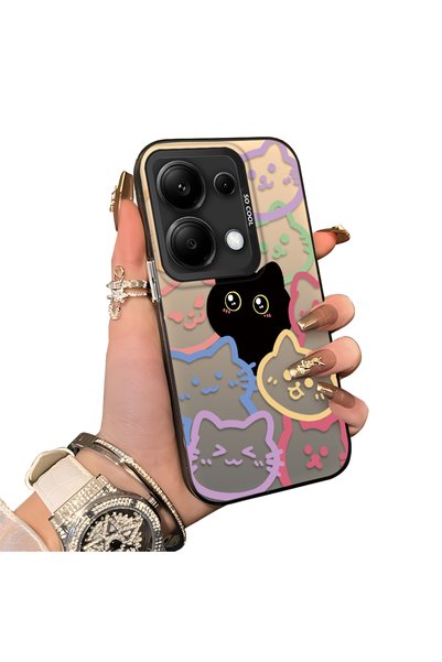 CHICASELUX Poco M6 Pro 4g Compatible Colorful Line Cat Figure Phone Case Shoc...