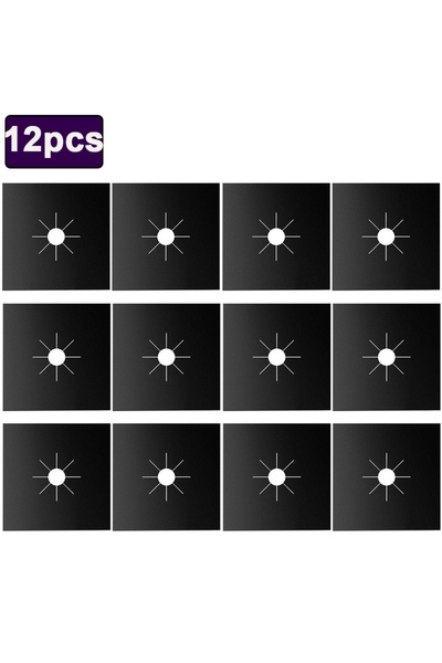 Choice Black-12pcs Gas Stove Protector Pad Cooker Lid Liner Cleaning Pad For ...
