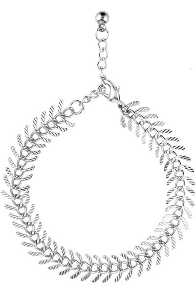 Efulgenz Boho Dainty Leaf Adjustable Link Chain Bracelet Jewelry for Women