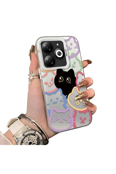 CHICASELUX حافظة هاتف Infinix Smart 8/8 Pro/8 Plus متوافقة مع شكل قطة ملونة، ...