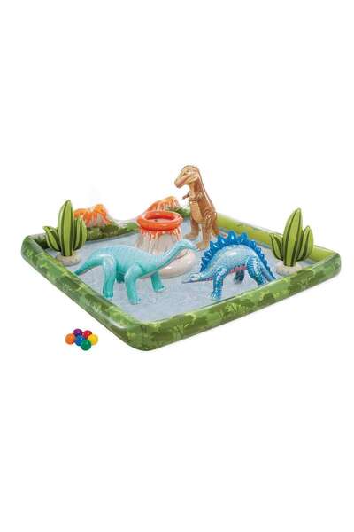 Intex Φουσκωτή Παιδική Πισίνα Jurassic Adventure Play Center 201 x 36 x 201 εκ.