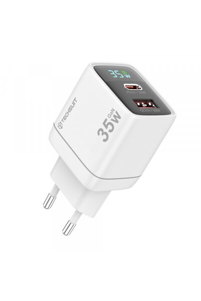 Techsuit Incarcator Retea CH3 LEDChargX Display, 35W, 3A, 1 x USB-A - 1 x USB...