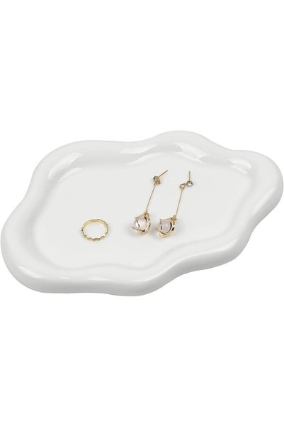 Arabest Ceramic Cloud Trinket Tray, Jewellery Dish for Rings and Necklaces, W...