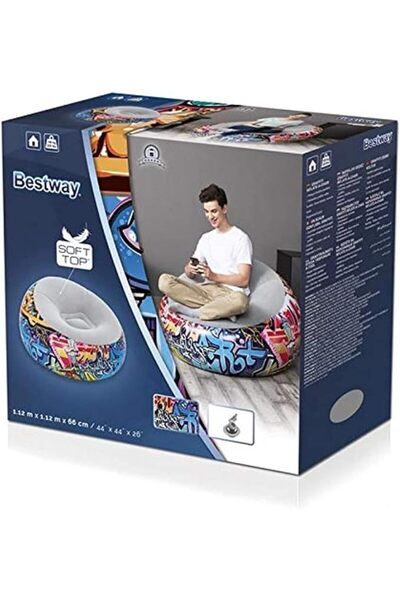 BESTWAY INTERNATIONAL LIMITED كرسي قابل للنفخ بنقشة جرافيتي من بيست واي، 1.12...
