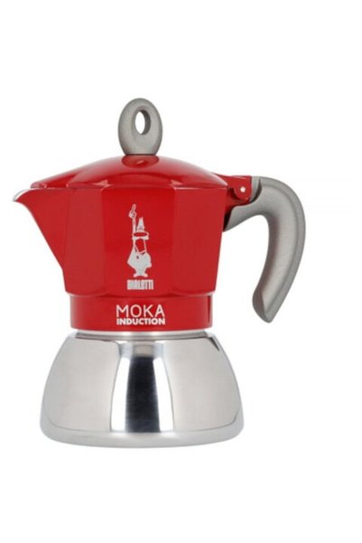 Bialetti Espressor aragaz New Moka, Bialetti, Aluminiu, 150 ml, Rosu