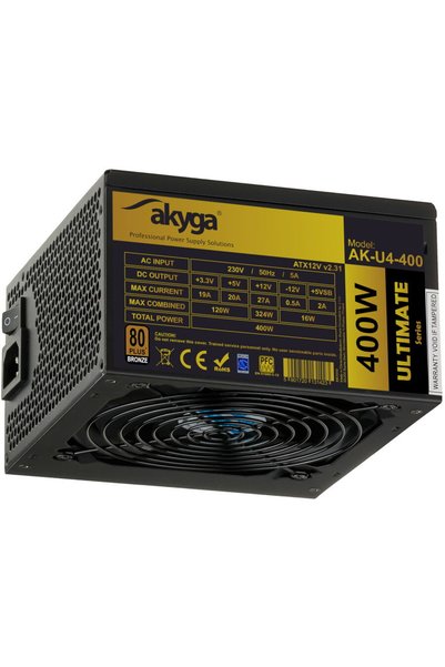 Akyga Power supply AK-U4-400, 400W, ATX 2.31, 80 PLUS Bronze, active PFC, 120...