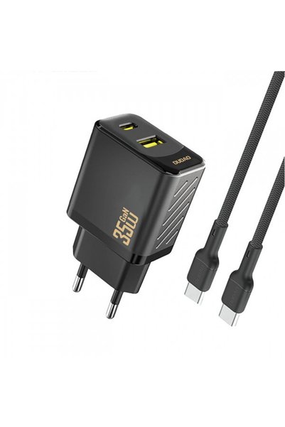 DUDAO A27 Max USB-C Cable Charger, 35W, 1 x USB-A - 1 x USB-C, Black
