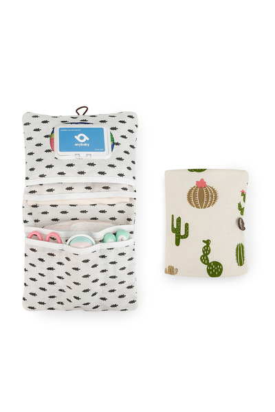 Generic Brand Geantă 2-în-1, pentru machiaj și scutece, cu imprimeu cactus